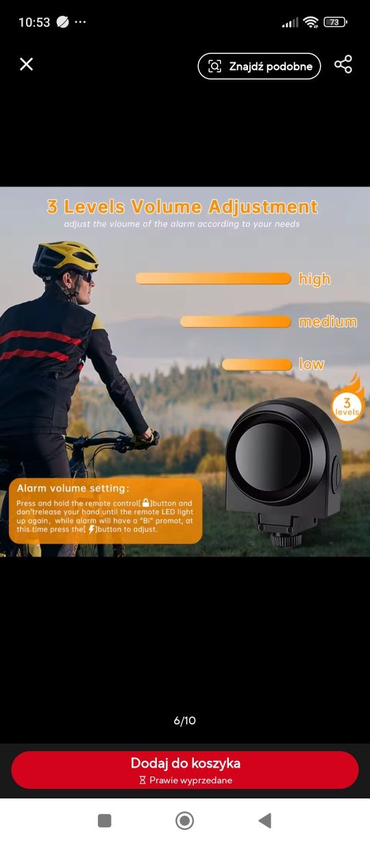 Alarm A2 rowerowy 115dB