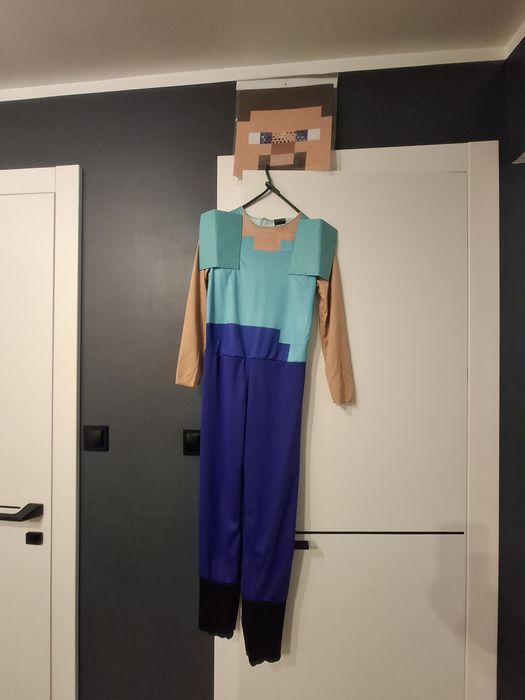 Strój karnawałowy minecraft Steve przebranie 7 -8 lat