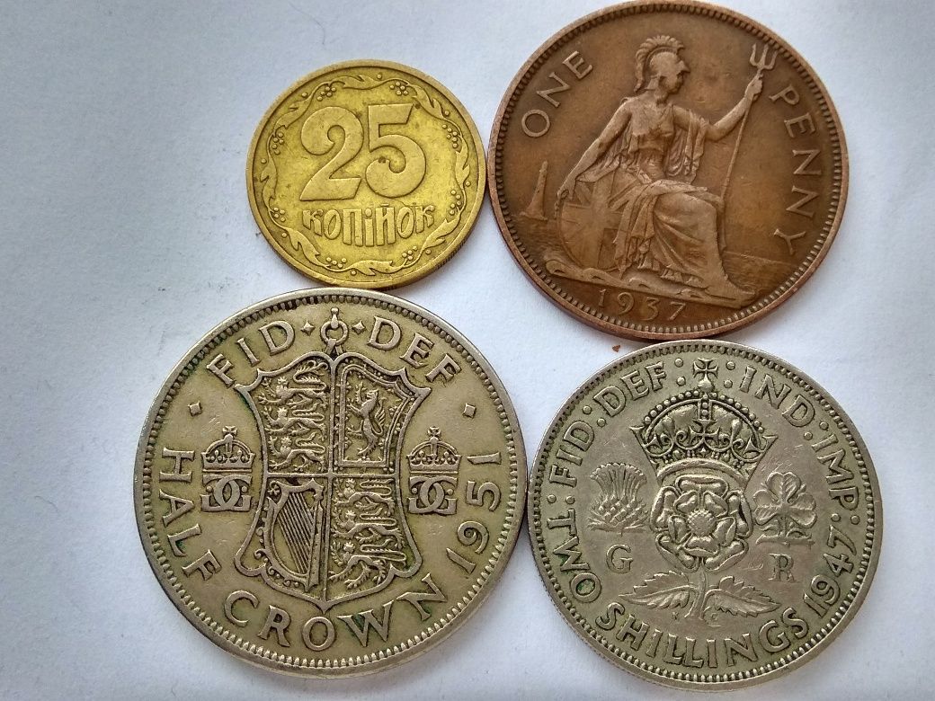 Великобритания,1930-1940е,набор старых монет.7шт.Англия
