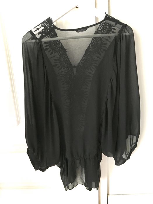 Sukienka bluzka mgiełka czarna nietoperz nietoperzowa szeroka oversize