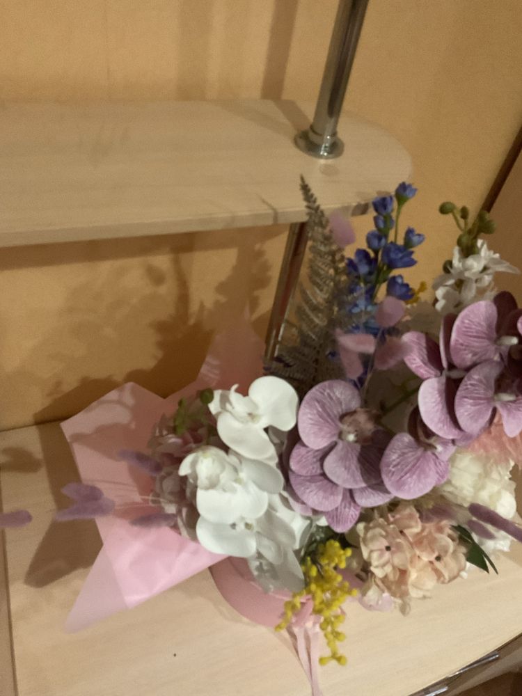 Декор искуственные цветы с коробкой орхедия пионы колос гордензия