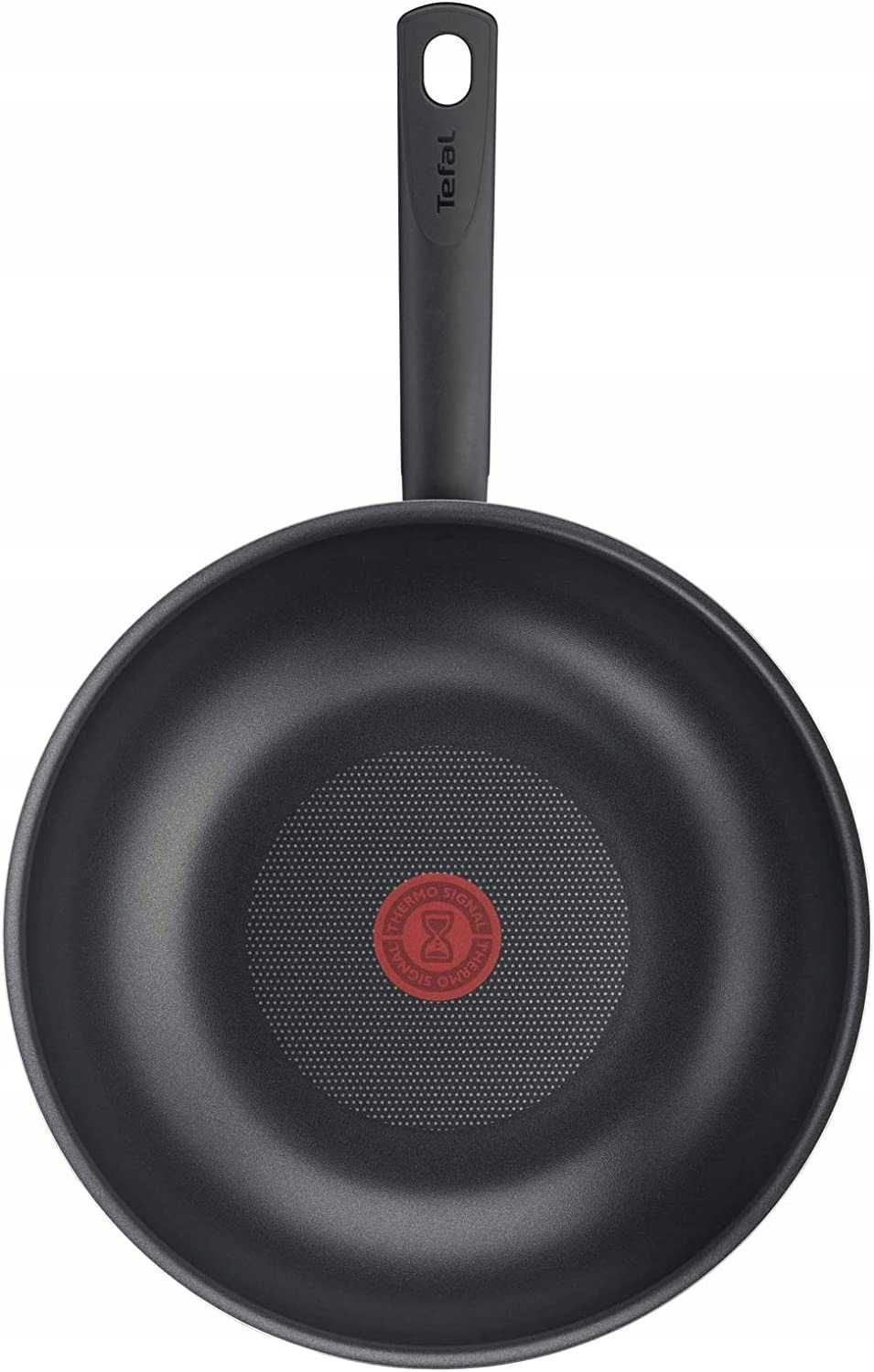 Duża głęboka patelnia Tefal 28 cm aluminiowa WOK