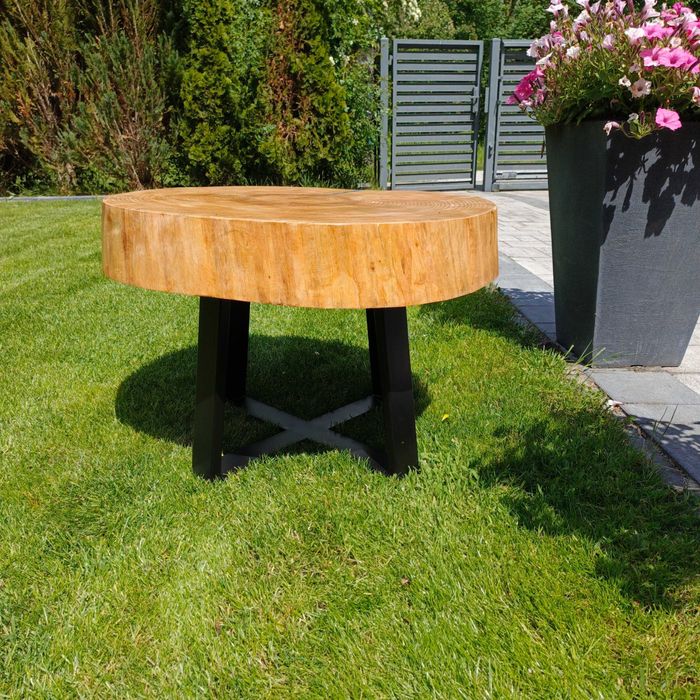 Stolik z litego drewna , plastra z żywicą