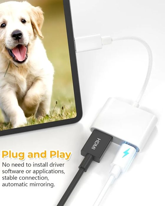 Adapter 4K USB C na HDMI kabel i ładowanie, ekran synchronizacji