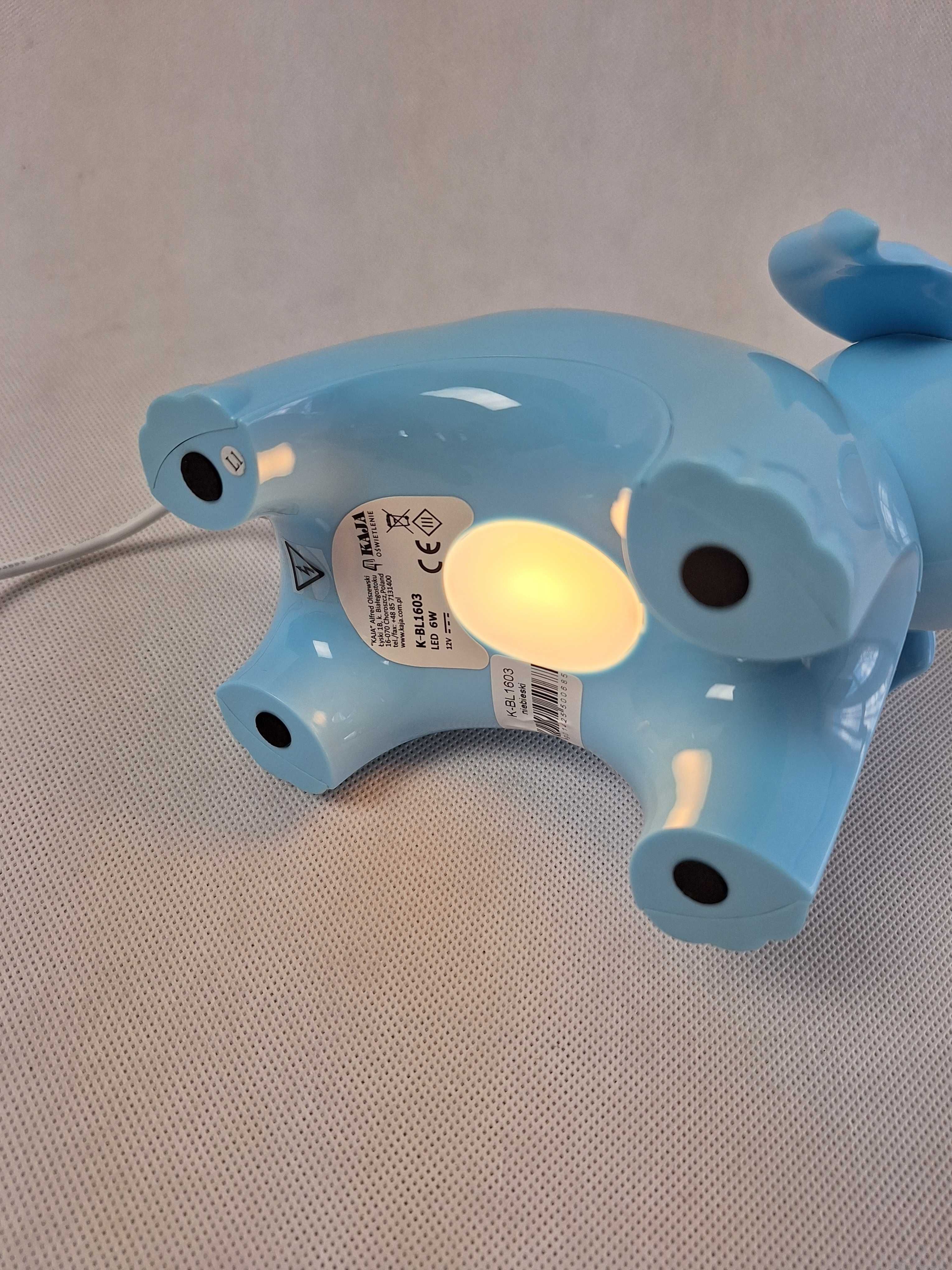 lampka dziecięca biurkowa LED niebieski słonik