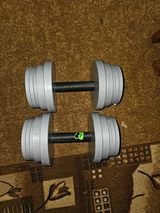 диски грифи Гантелі пара по 15кг розбірні гантели металеві бліни гирі