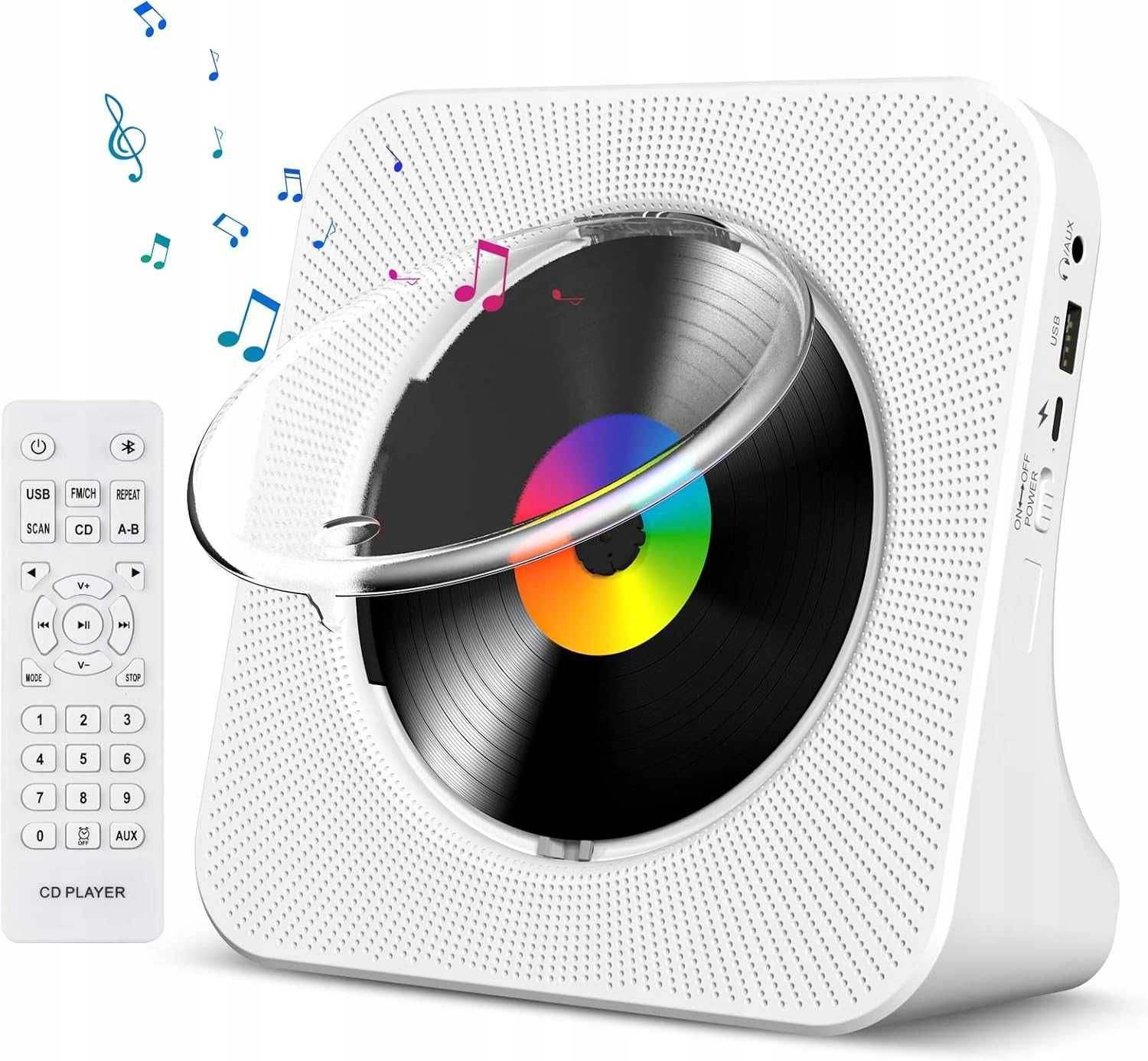 Gueray KC-806 Odtwarzacz płyt CD Bluetooth USB AUX USB-C HDMI + pilot