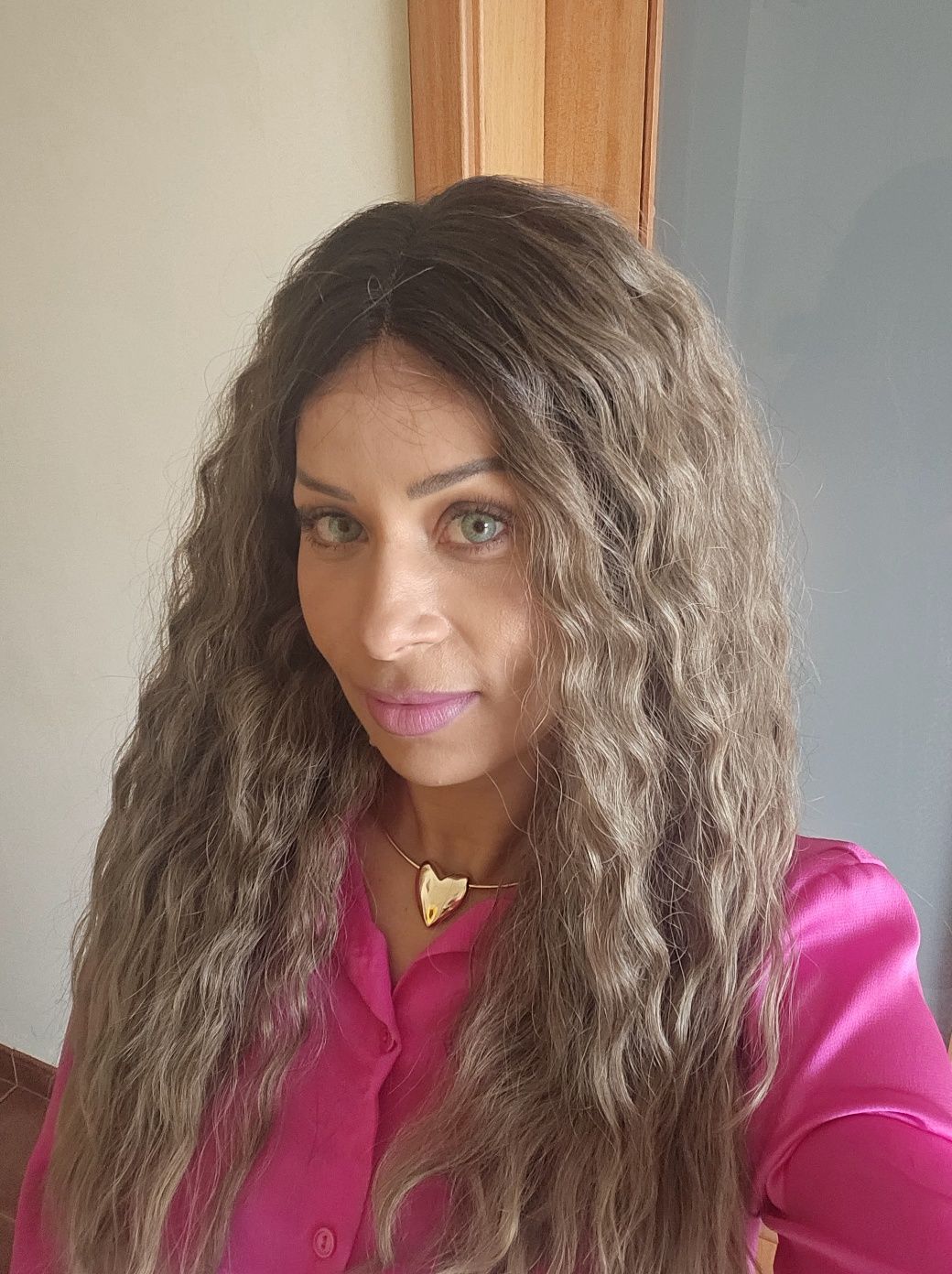 Lace orelha a orelha de fibra realista ao cabelo