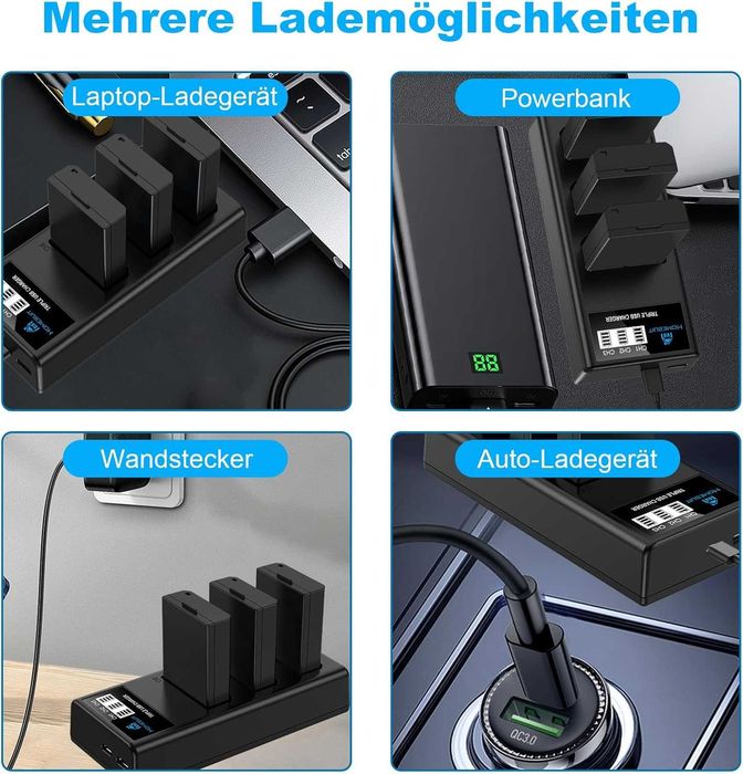 Zestaw 3 akumulatory 1600 mAh + ładowarka Homesuit LP-E10 do Canon EOS