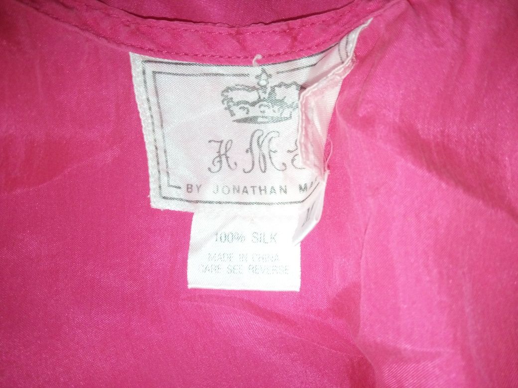 Top koszulka 100% jedwab fuksja magenta z USA oversize S M L