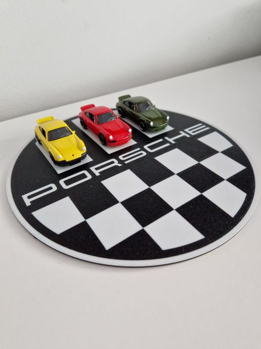 Tablica dekoracyjna okrągła znak ekspozytor logo Porsche Hot Wheels