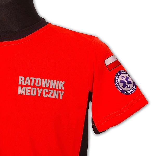 Koszulka ratownicza PRM-23 FLUO męska odblaskowa termoaktywna MESH (4X