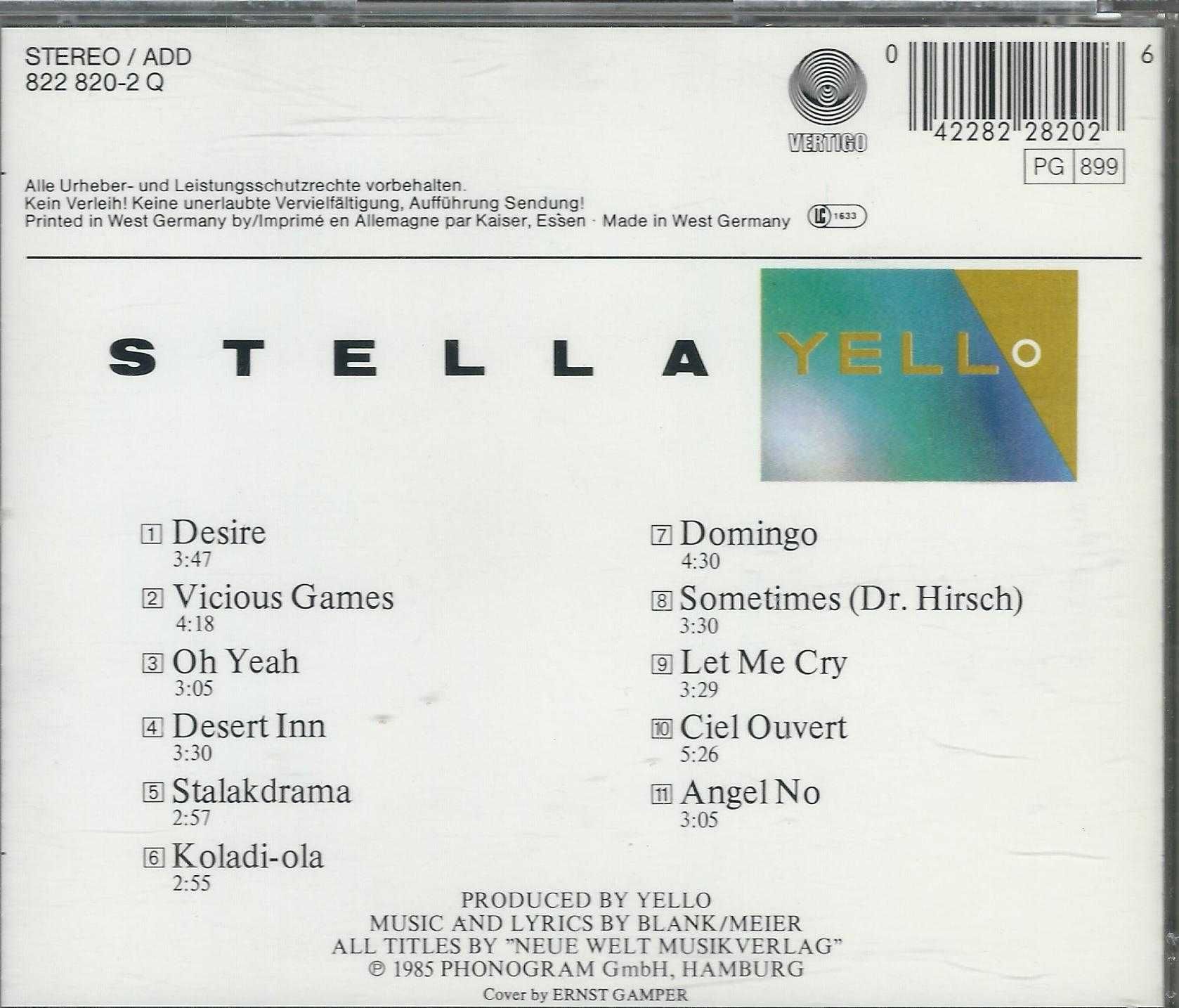 CD Yello - Stella (1985) (Vertigo)