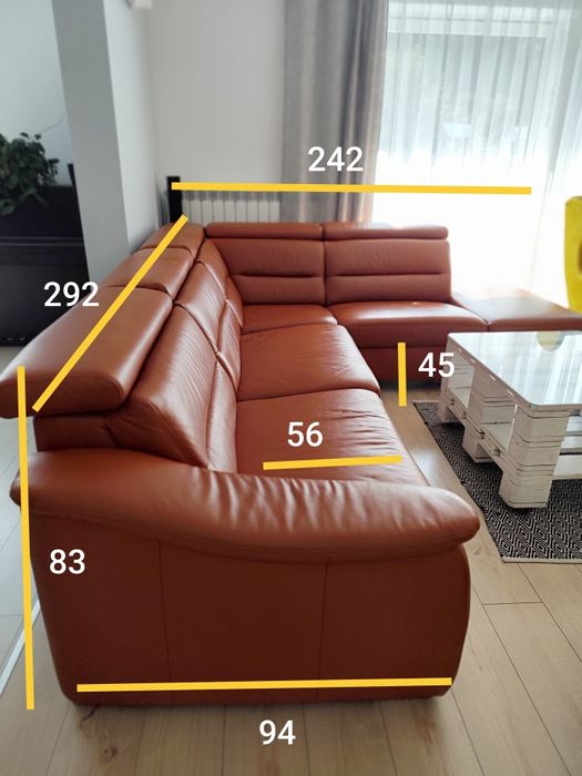 Narożnik skórzany - elektryczna funkcja relaks
