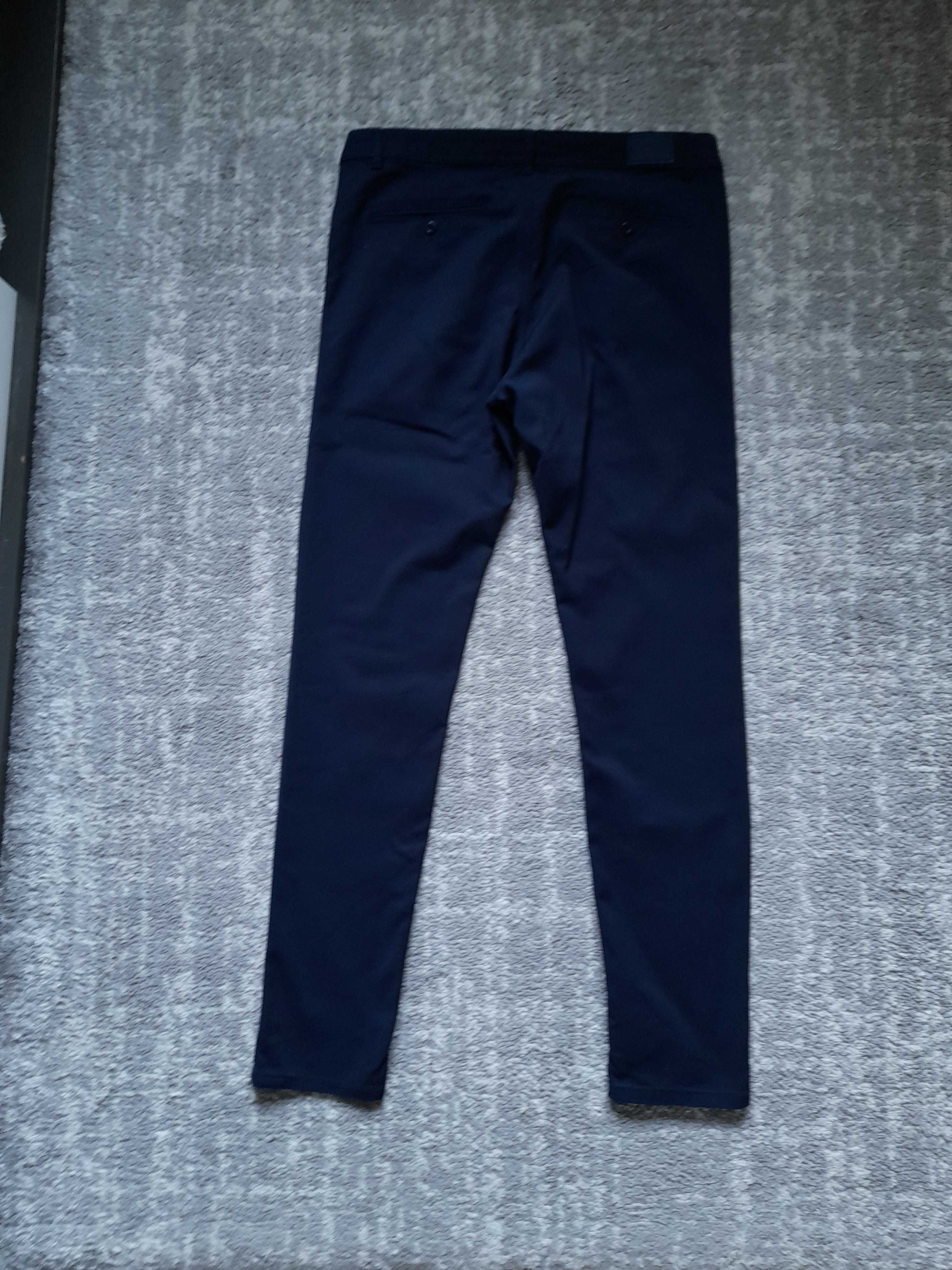 Granatowe spodnie materiałowe m.sara jeans premium denim