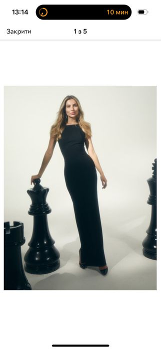 Продам вечернее черное длинное платье Gepur Размер S