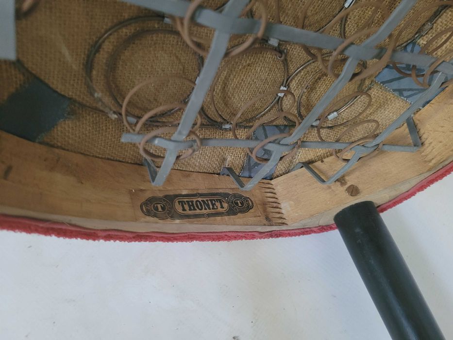 krzesło drewniane vintage retro Thonet sprężyny lata 50 60