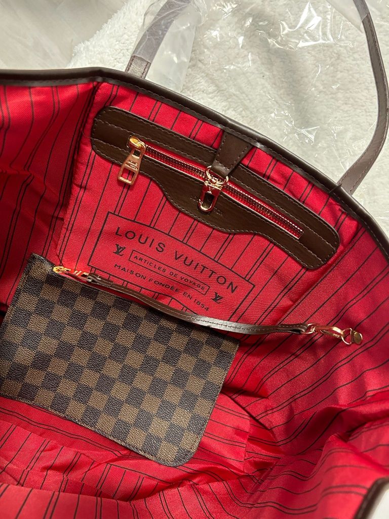 Torebka Shoperka skórzana Louis Vuitton model Neverfull skórzana