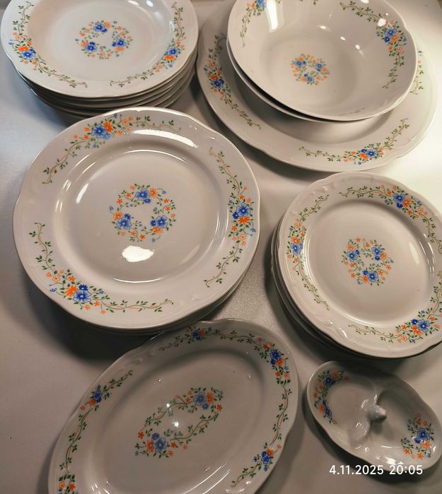 Serwis obiadowy ZF Włocławek 6 osobowy / Porcelana PRL