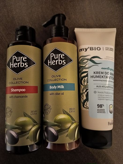 Krem do rąk, szampon, balsam do ciała oliwa z oliwek, algi
