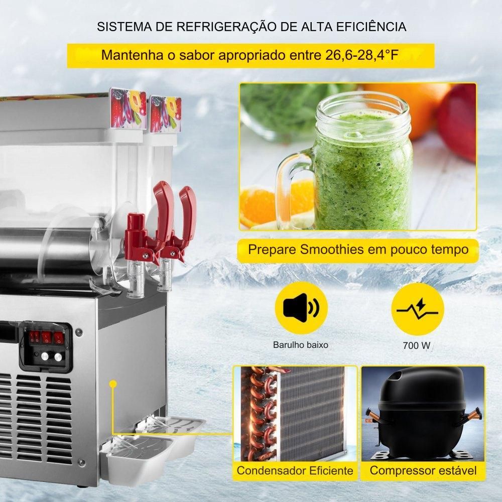 Máquina de Bebidas Slushy Comercial (24L)