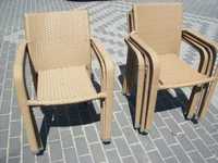 krzesło ogrodowe z techno ratanu kolor jasny mocne stabilne