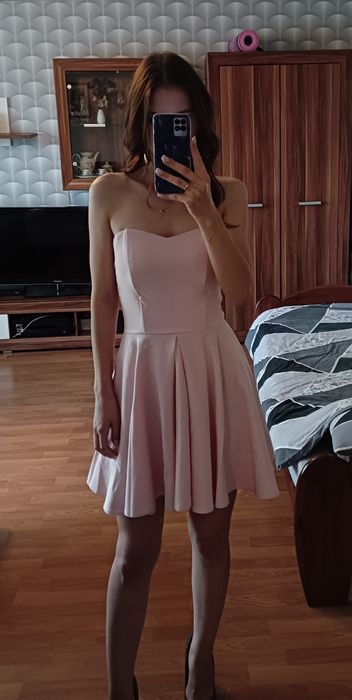 Sukienka podróży róż krótka bez ramiączek