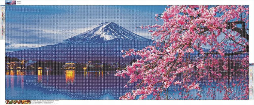 Haft Diamentowy 50x120 Góra Fuji Mozaika Diamentowa XXXL