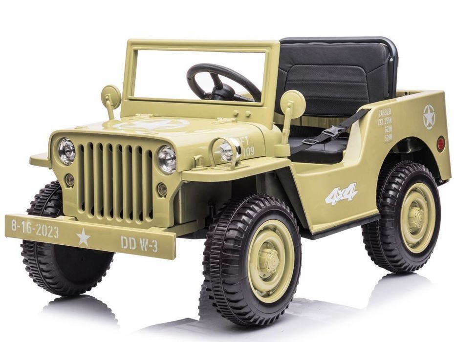 Wojskowe Auto Na Akumulator Willys + Pilot Pa0263