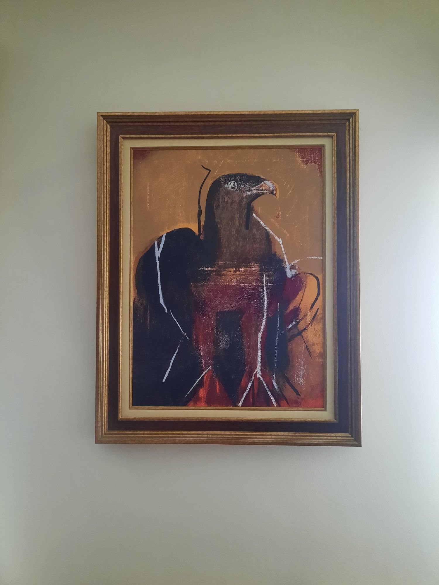 Quadro com moldura de madeira