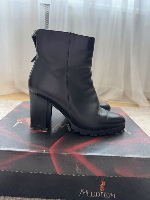 Шкіряні черевики, утеплення натуральна овчина, розмір 39