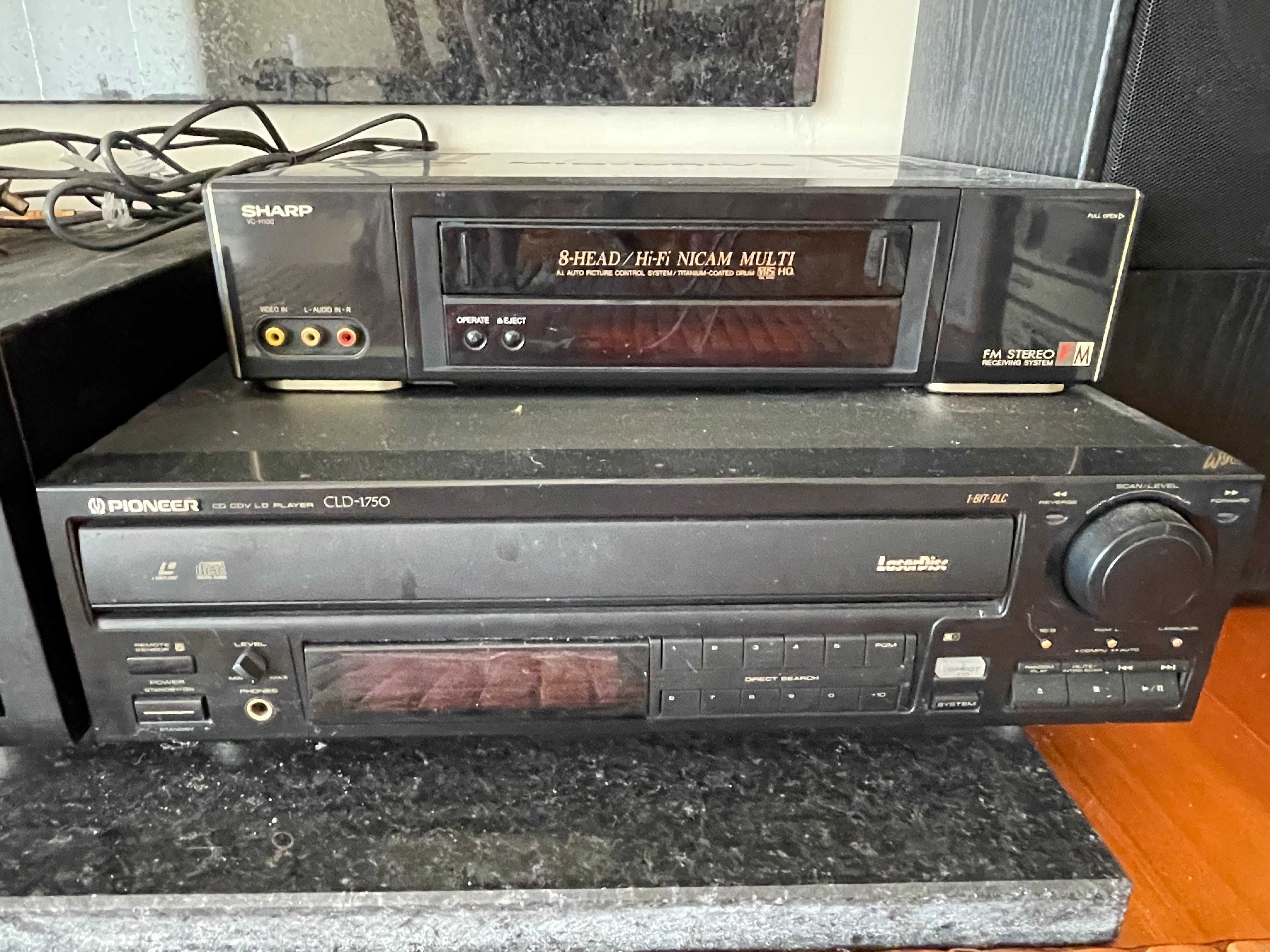 Conjunto completo de áudio/vídeo vintage, ideal para colecionadores