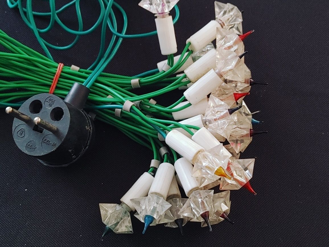 Lampki choinkowe światełka na choinkę  PRL retro vintage ozdoby
