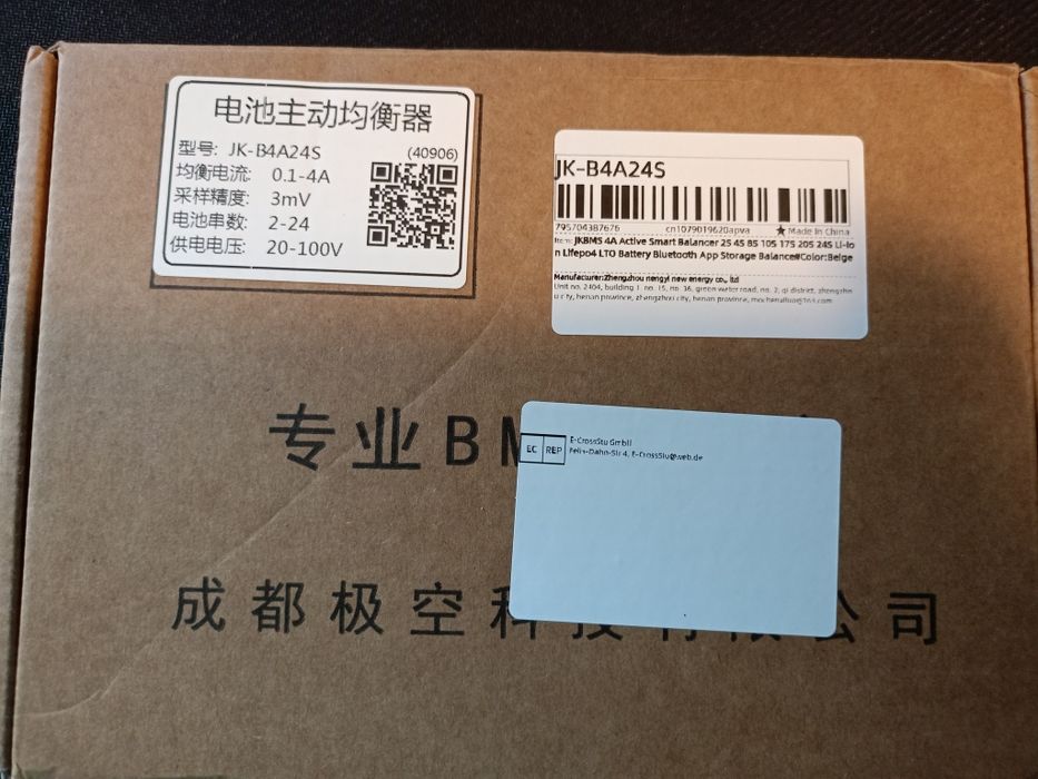 BMS JK-B2A24S 7–24S 20–100V z aktywnym balansowaniem 3A + Bluetooth