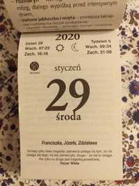 Kartki z kalendarza z roku 2020