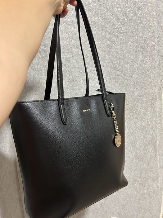 Шкіряна чорна сумка DKNY оригінал, кожанная сумка