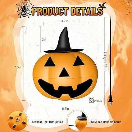 HALLOWEENOWA Dynia, OZDOBA CAŁOROCZNA Elektryczna pompka do balonów
