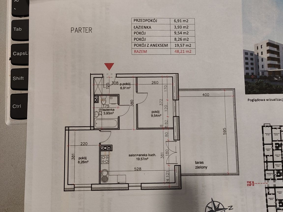 Sprzedam Mieszkanie 3pokoje 48,21 Nowe  Kościuszki Centrum