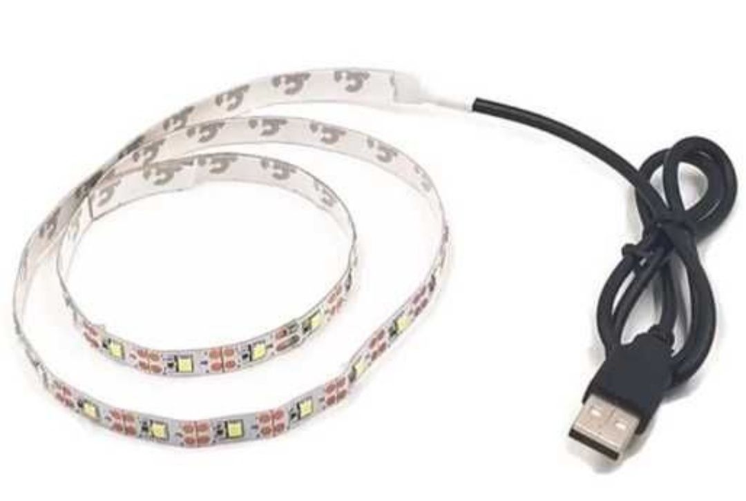 Світлодіодна лед стрічка 5v, USB, яскрава, працює від повербанку