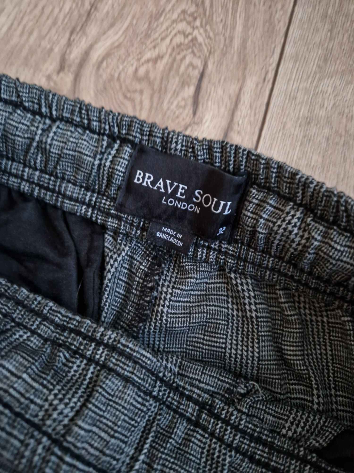 Spodnie męskie w kratę zwężane nogawki Brave Soul