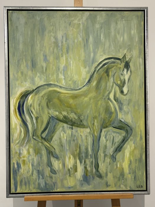 Niesamowita Impresja Koń w Galopie Sygnowany Obraz olejny na płótnie
