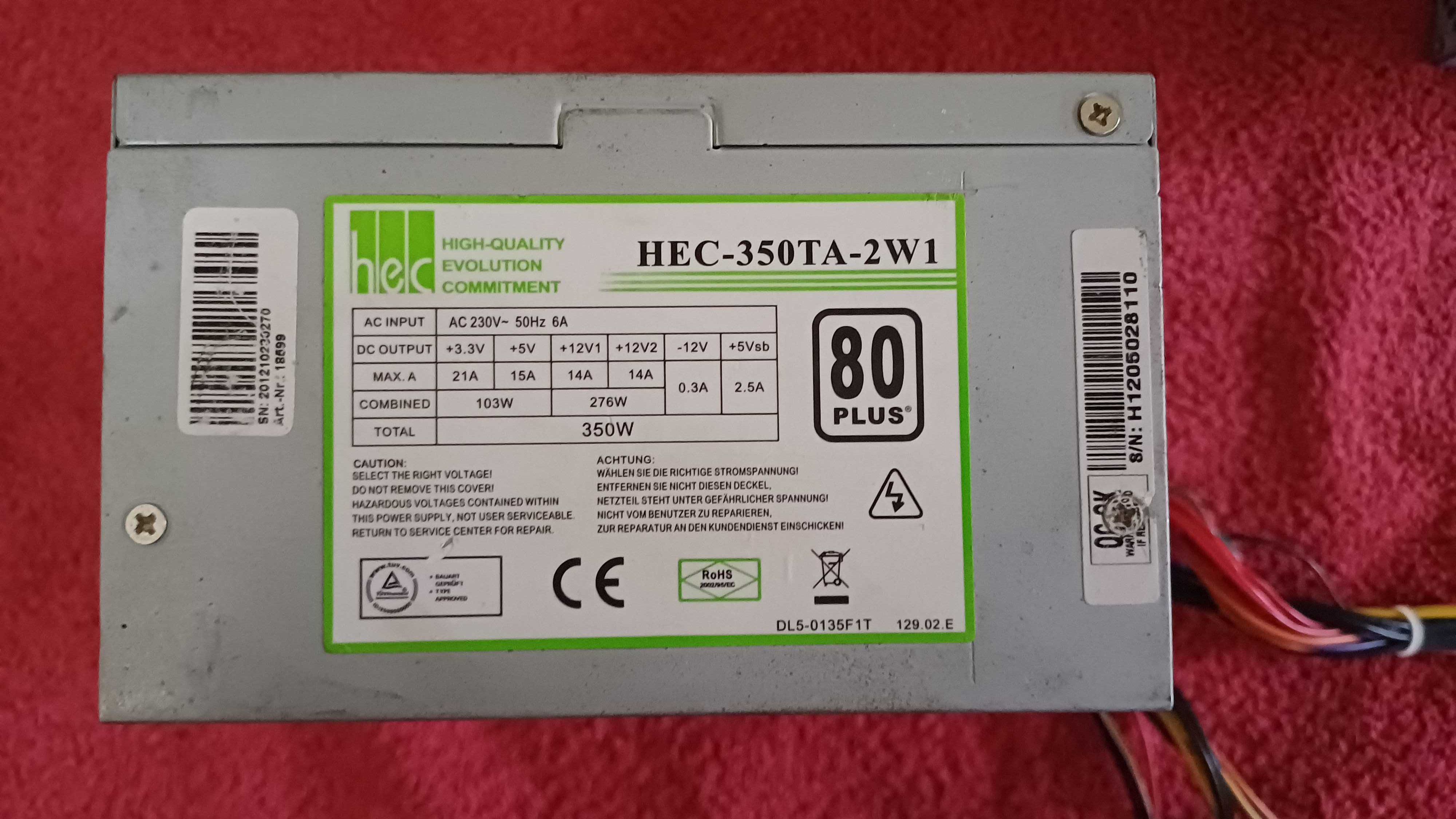 Блоки питания ATX 350w 400w 450w на выбор