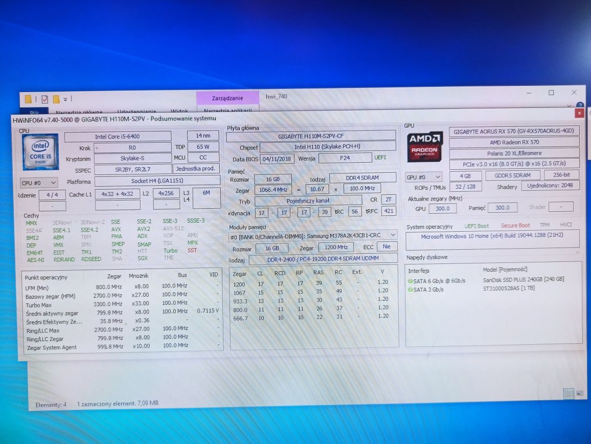 Komputer Core i5, AMD RX, SSD, 16gb