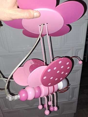 Lampa wisząca różowa pszczółka dziecięca 30 cm