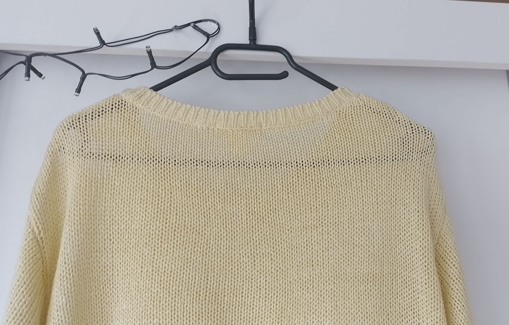 Krótki sweter damski H&M krótki rękaw rozm.S/L