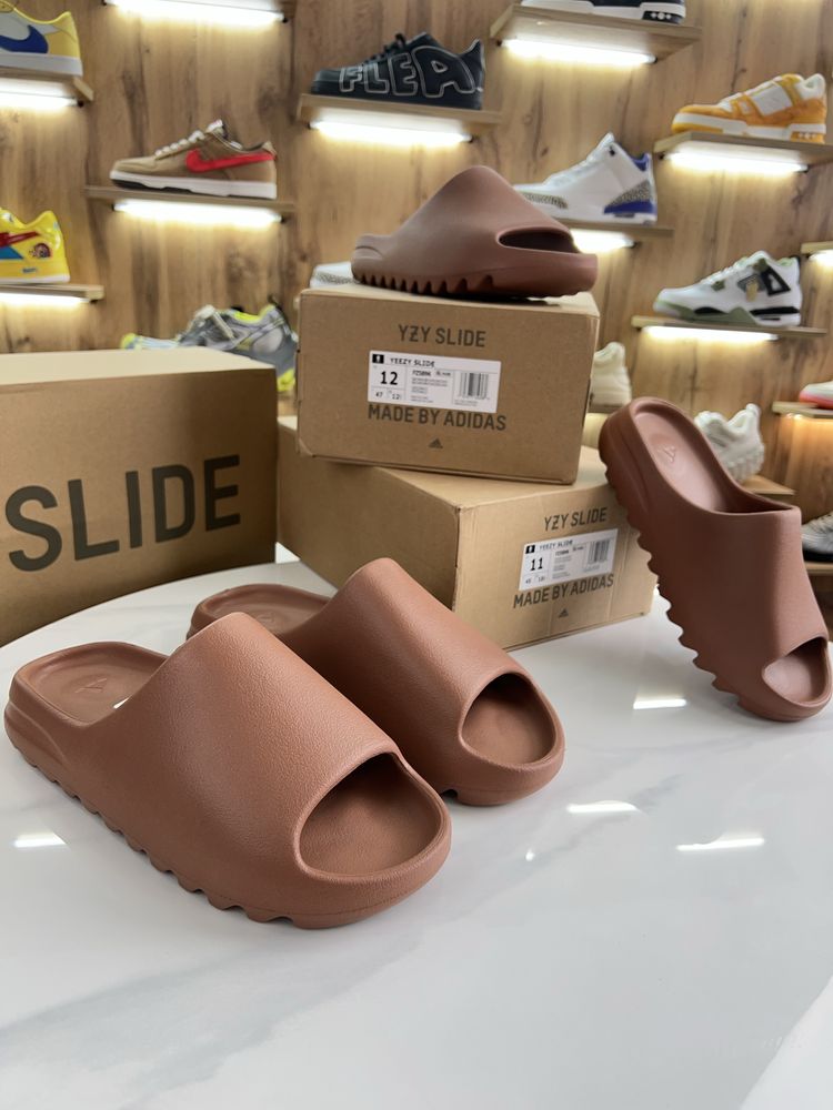 Тапочки Adidas Yeezy Slide Flax Brown