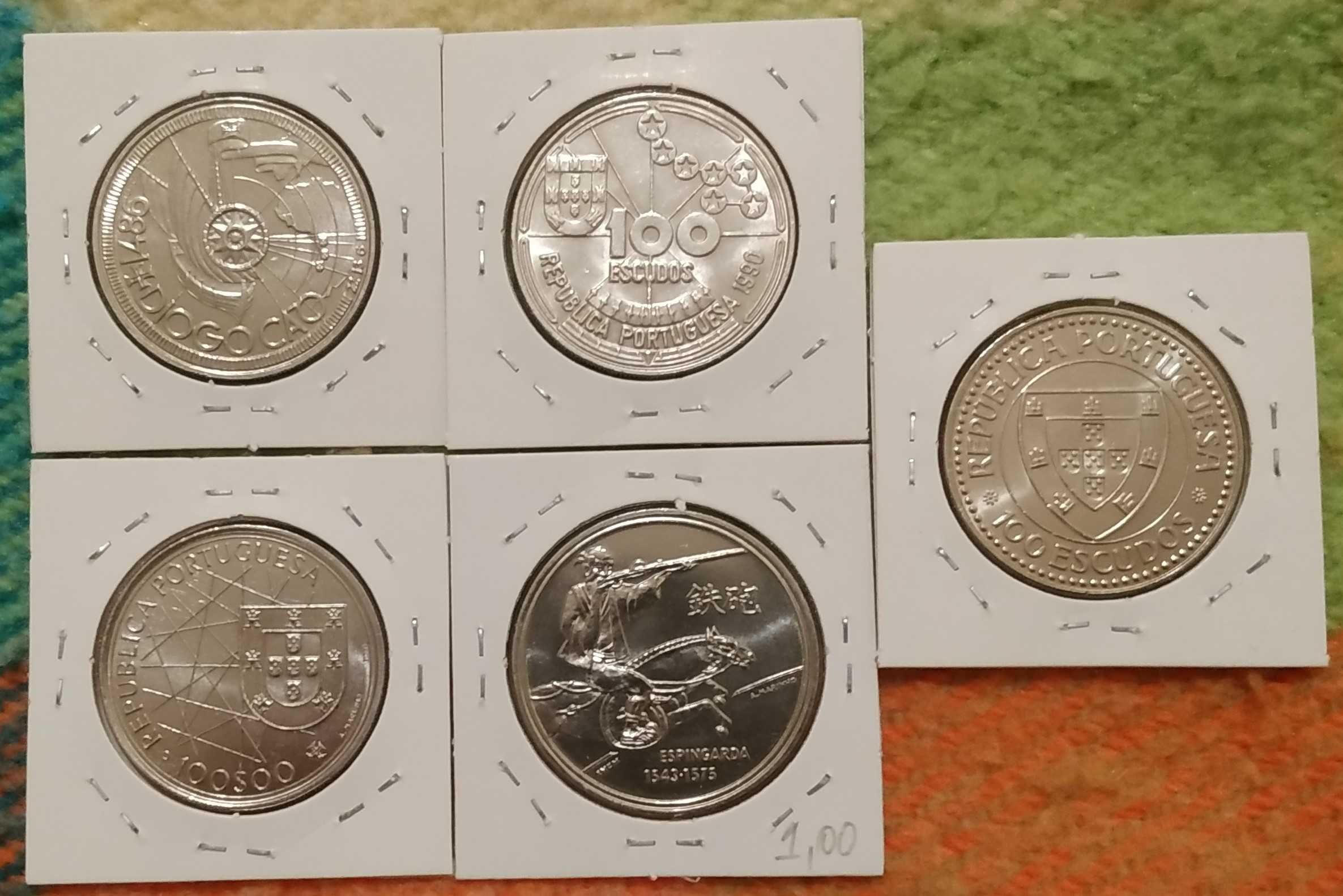 A - lote de 5 moedas