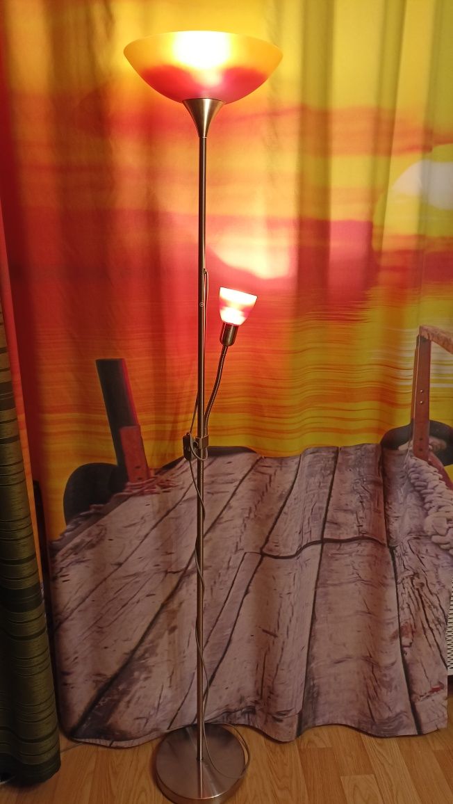 Lampa podłogowa stojąca podwójna pomarańczowa