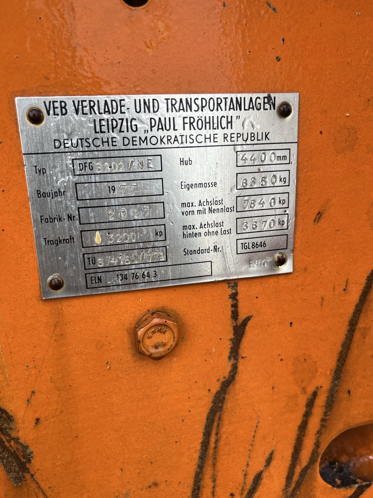 Wózek widłowy widlak Takraf Ifa DDR 6ton, podnosnik 3200kg