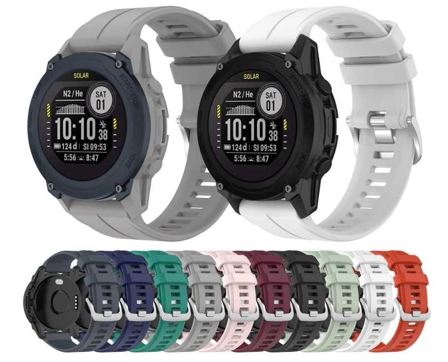 Silikonowy pasek kompatybilny z zegarkiem GARMIN kolor biały